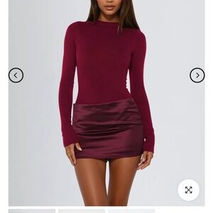 Elegant Burgundy Long Sleeve Dress